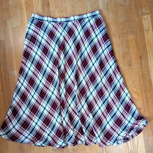 🎀Chaps Plaid Midi Skirt – Twirl-Worthy Tartan with Cozy Cottagecore Vibes 🍒✨
